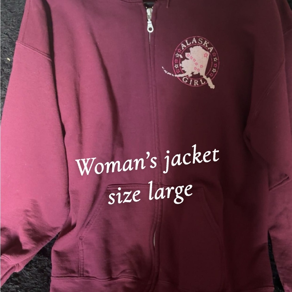 Alaska Girl Maroon Zip-Up Jacket